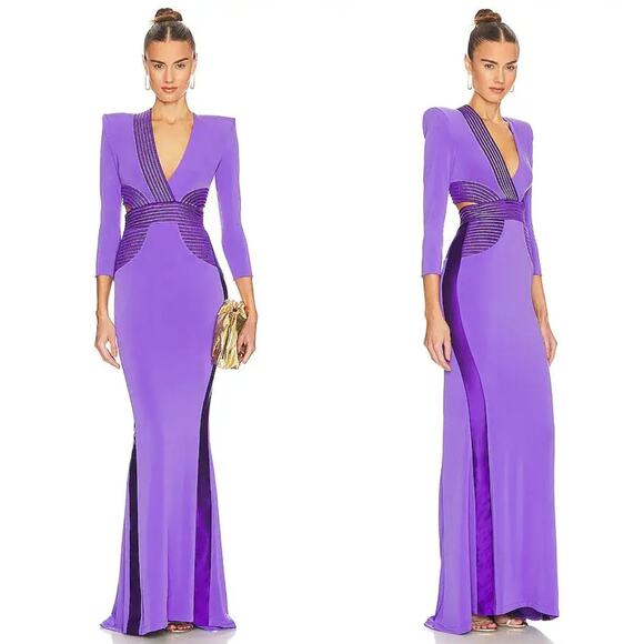 Zhivago Dresses & Skirts - Zhivago Go Your Own Way Cutout V-Neck Maxi Dress Purple Gown US Size 4